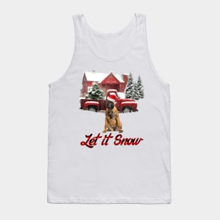 Malinois Let It Snow Tree Farm Red Truck Christmas Tank Top